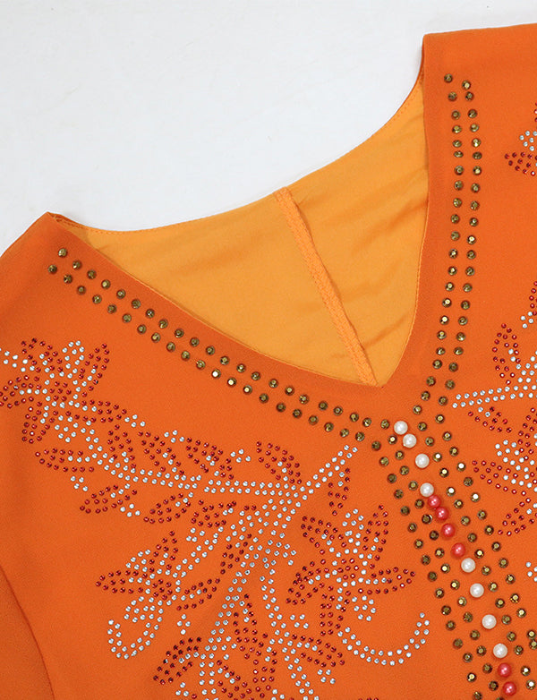 Robe caftan perlée de diamants