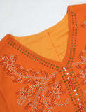 Robe caftan perlée de diamants