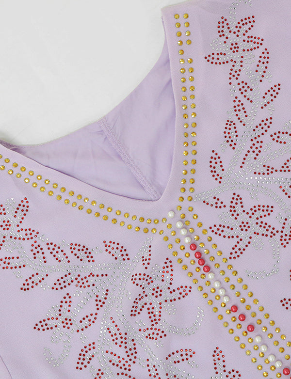 Robe caftan perlée de diamants