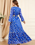 Robe estampillée et brodée