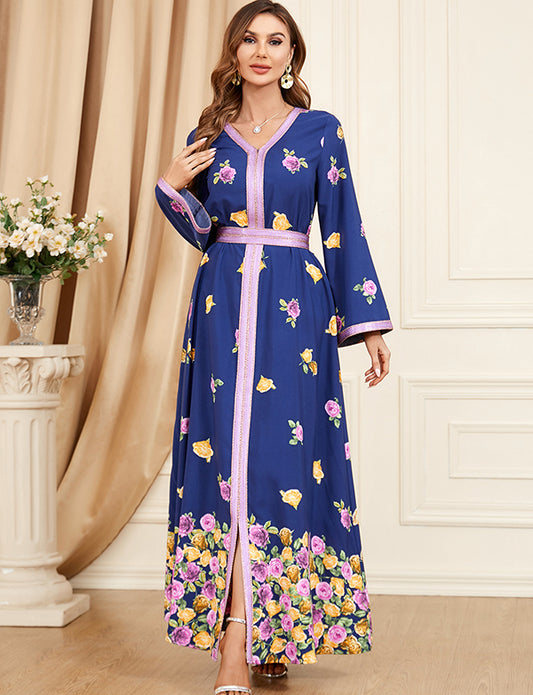 Robe Abaya à fleurs