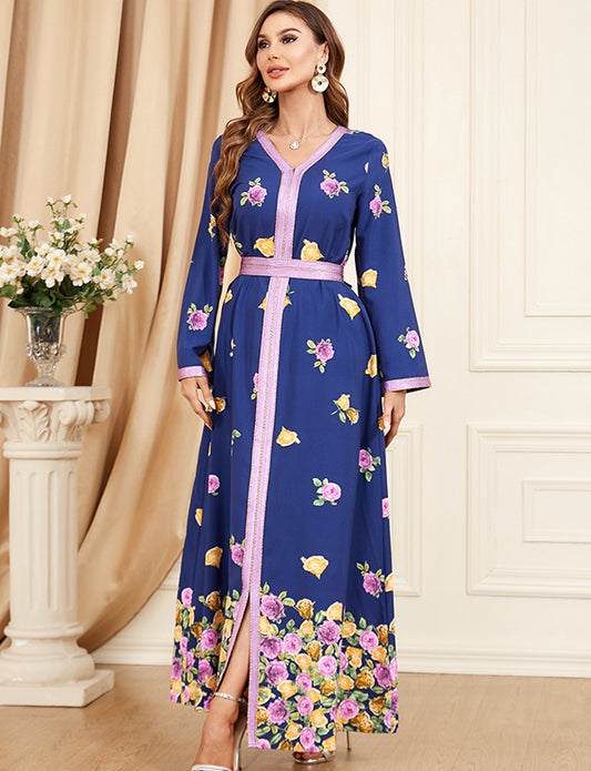 Robe Abaya à fleurs