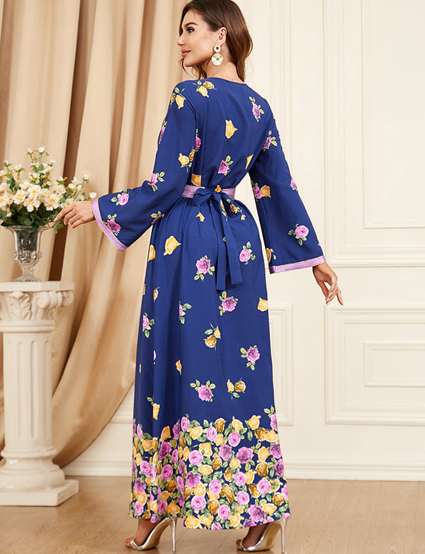 Robe Abaya à fleurs