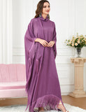 Robe à manches chauve-souris en patchwork