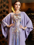 Robe Abaya brodée de paillettes