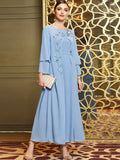 Caftan Couture Robe en mousseline avec strass