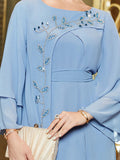 Caftan Couture Robe en mousseline avec strass