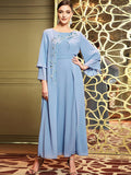 Caftan Couture Robe en mousseline avec strass