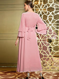 Caftan Couture Robe en mousseline avec strass