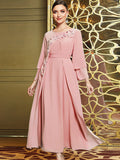 Caftan Couture Robe en mousseline avec strass