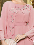Caftan Couture Robe en mousseline avec strass