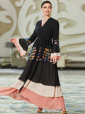 Caftan noir robe patchwork