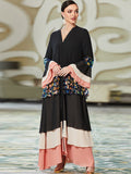Caftan noir robe patchwork