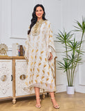 Robe à ruban d'or brodé