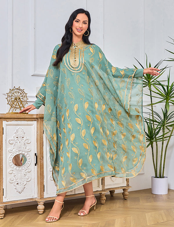 Robe à ruban d'or brodé