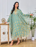 Robe à ruban d'or brodé