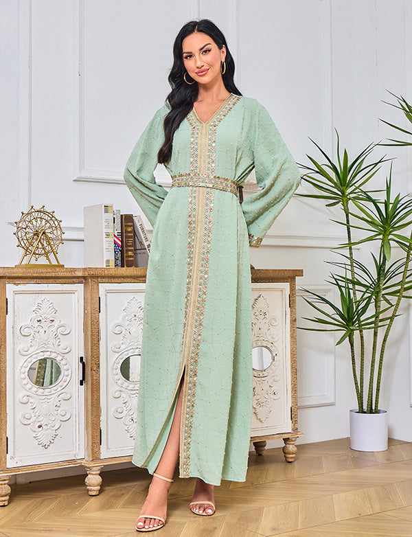 Robe abaya confort brodée
