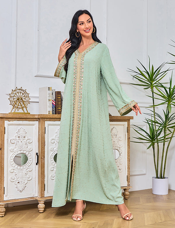 Robe abaya confort brodée