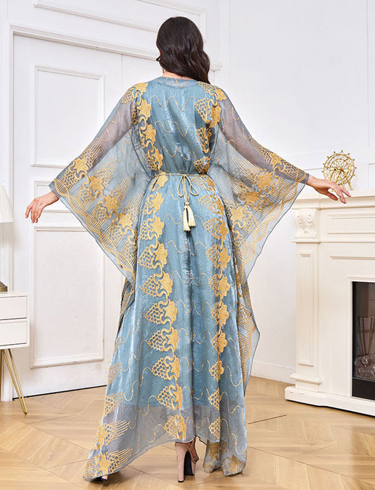 Robe de chambre brodée de perles