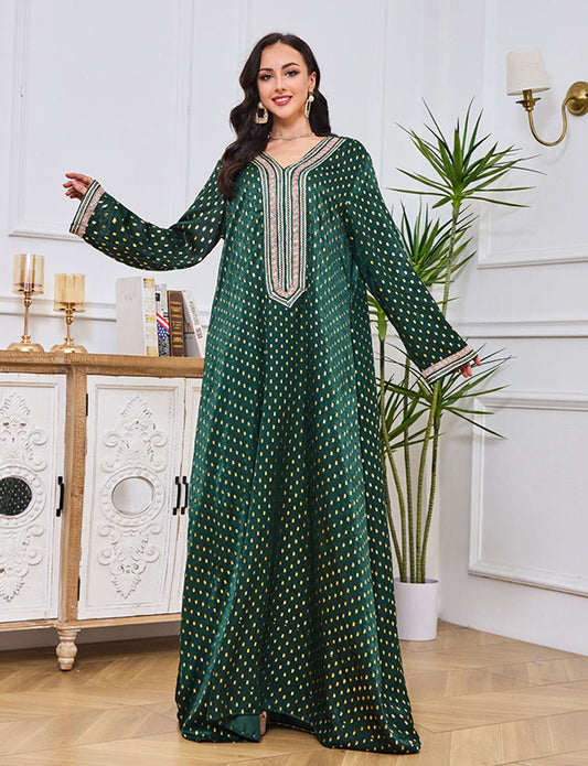 Robe abaya à col en V