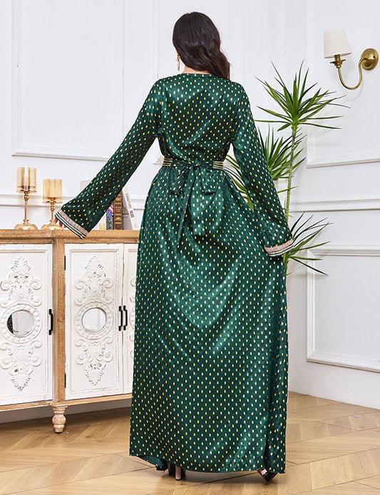 Robe abaya à col en V