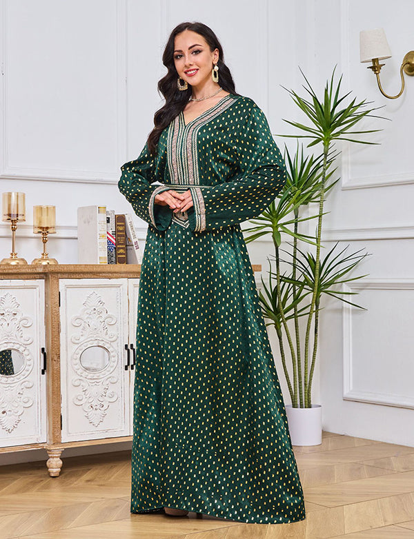 Robe abaya à col en V