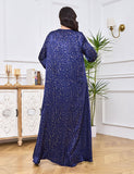 Robe d'abaya en dentelle strassée