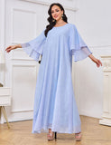 Robe à manches courtes à double épaisseur et à strass
