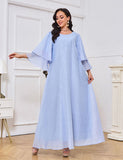 Robe à manches courtes à double épaisseur et à strass