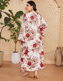 Robe Longue à Col en V avec Manches Longues