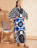Robe Longue Évasée à Col en V avec Manches Chauve