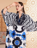 Robe Longue Évasée à Col en V avec Manches Chauve