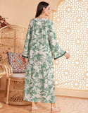 Caftan marocain Abaya en mousseline de soie florale verte