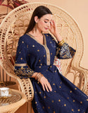 Robe Longue Évasée à Col en V avec Manches Longues et Imprimé Abstrait en Feuille d'Or