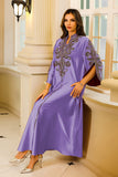 Robe Caftan Satin Noire élégante