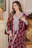 Bourgogne Col en V Broderie Robe Caftan