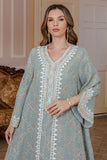 Bourgogne Col en V Broderie Robe Caftan