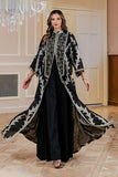 Robe Caftan Noire Imprimée