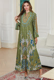 Robe Caftan Élégant à imprimé vert