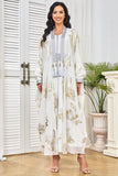 Robe caftan blanche à imprimé papillons