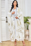Robe caftan blanche à imprimé papillons