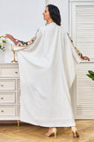 Robe caftan blanche brodée