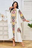 Robe caftan blanche brodée