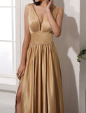 Robe longue en satin