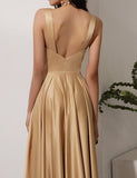 Robe longue en satin