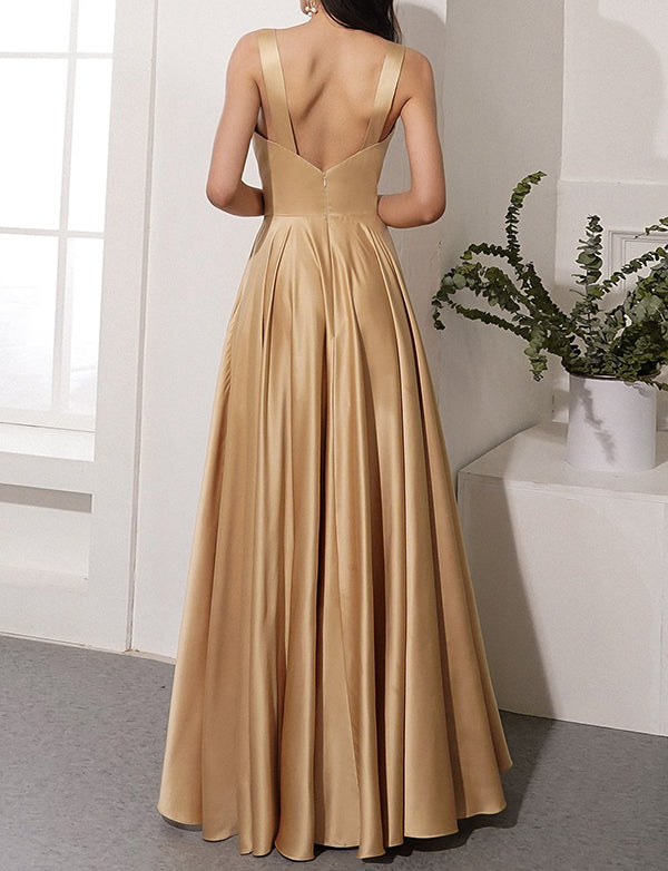 Robe longue en satin