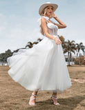 Robe de mariée en tulle ivoire avec corset