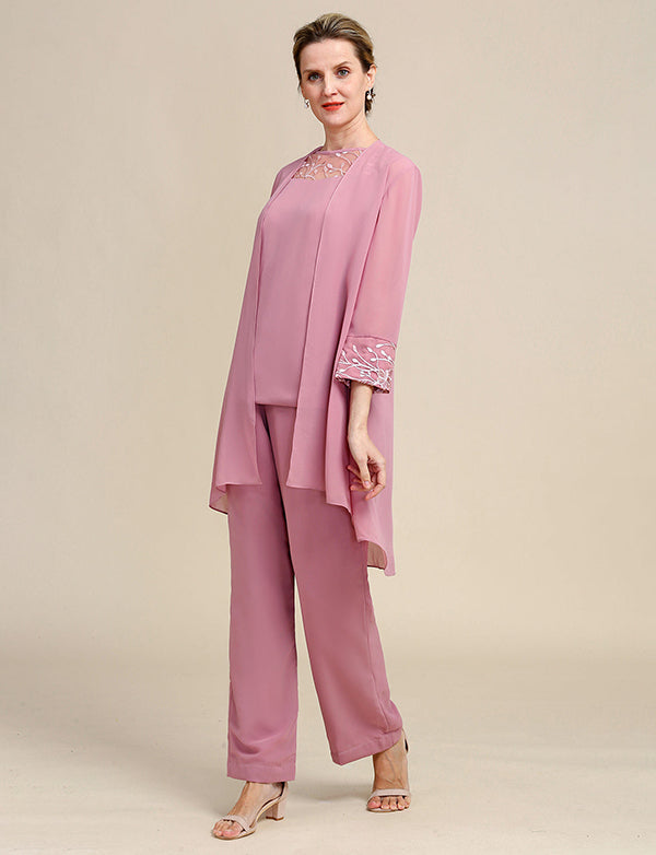 Robe manches longues 3 pièces de la mère de la mariée