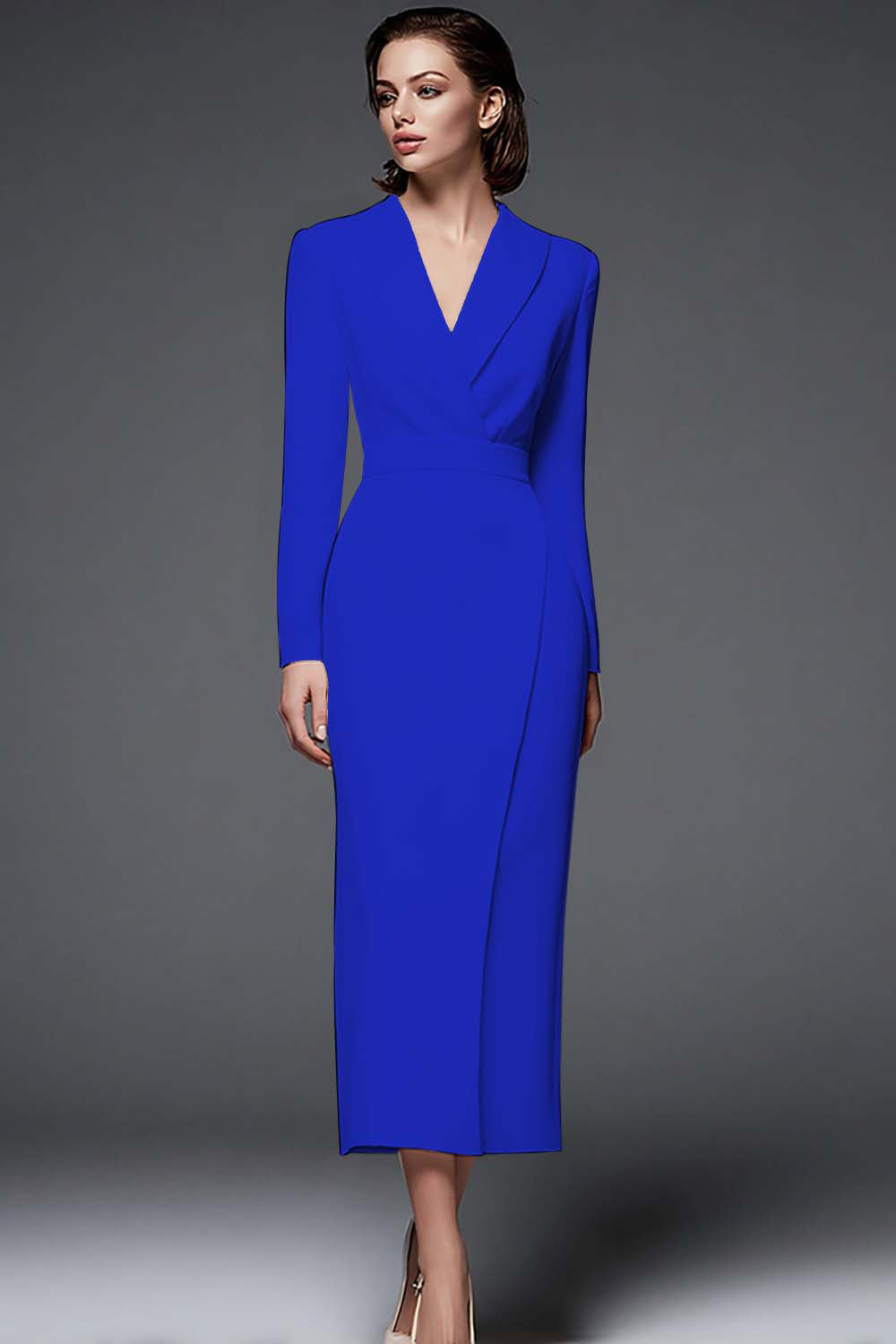 Robe de travail fourreau ivoire à manches longues