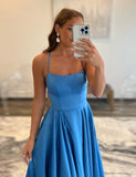 Robe de soirée simple à bretelles spaghetti